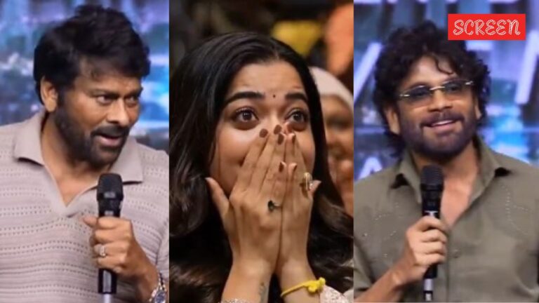 Rashmika Mandanna becomes speechless as Nagarjuna compares her to Sridevi, Chiranjeevi calls her his crush: ‘She is Nag’s crush too’ | Telugu News